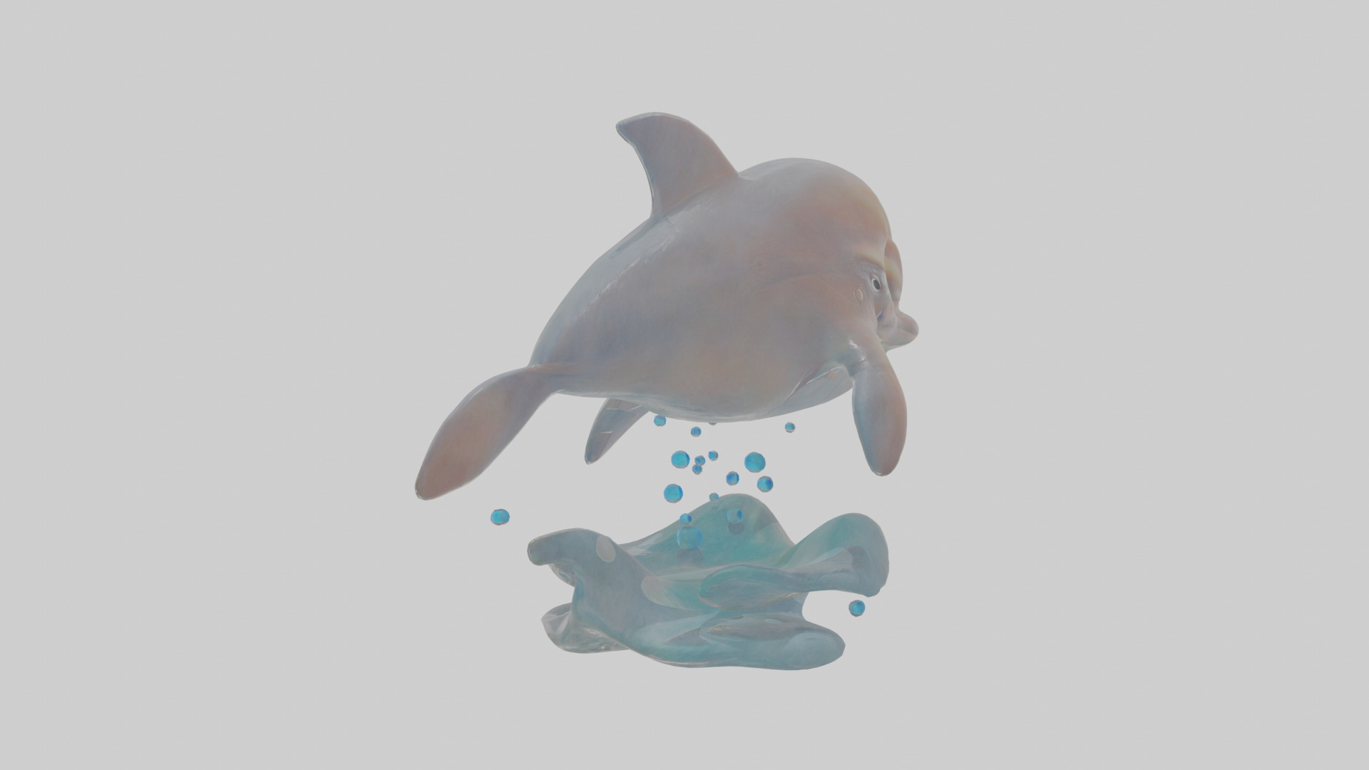 Cartoon Dolphin Low-poly 3D model_1