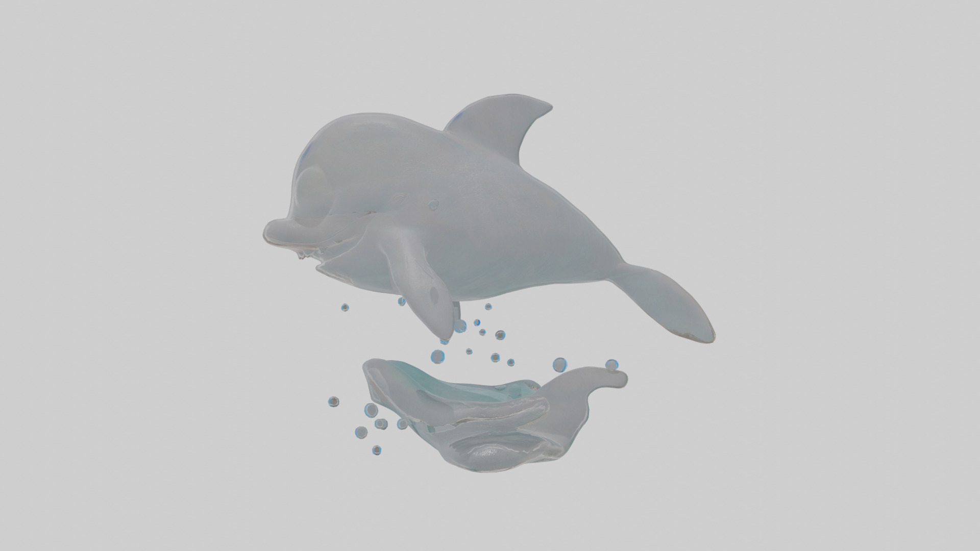 Cartoon Dolphin Low-poly 3D model_14