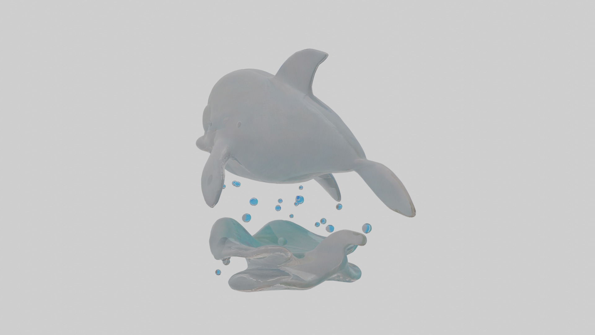 Cartoon Dolphin Low-poly 3D model_12