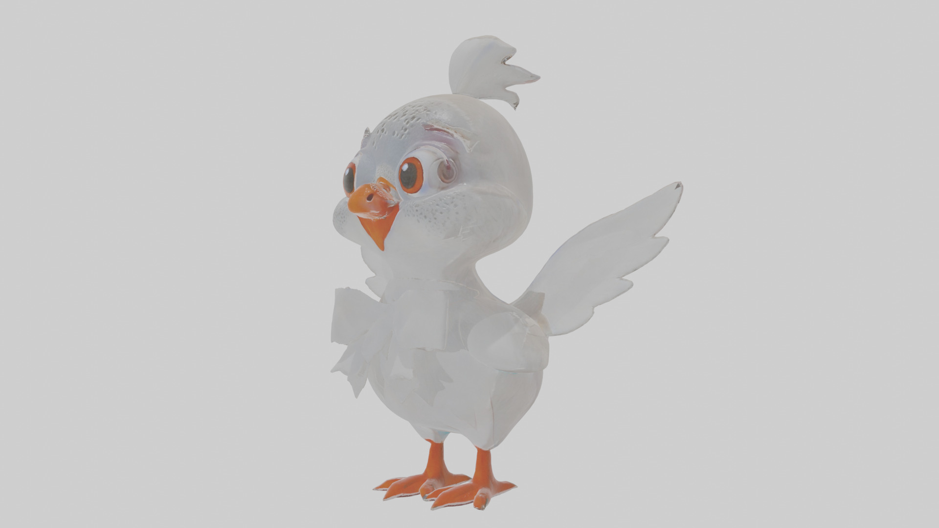 Cartoon Dove Low-poly 3D model_14