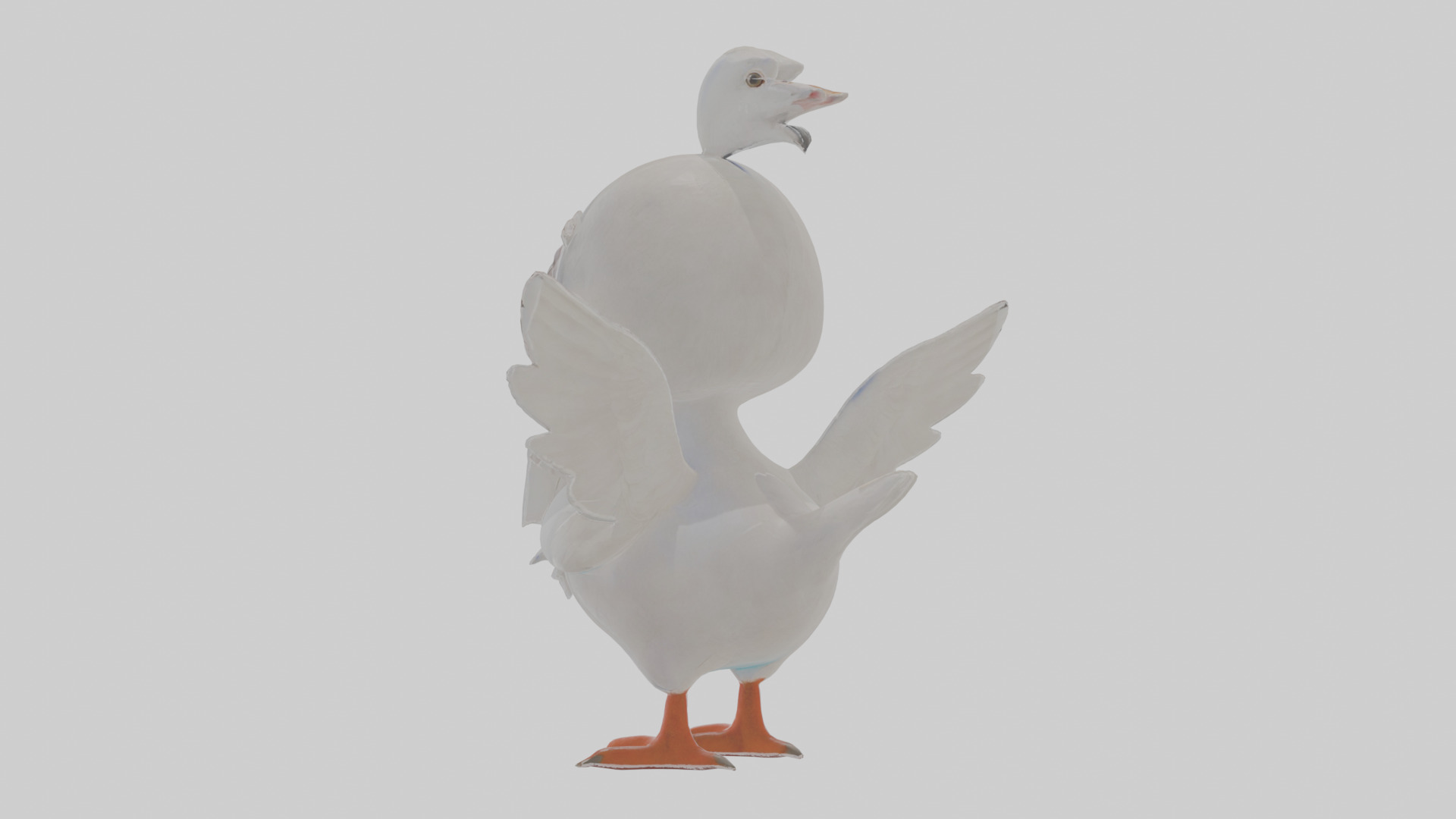 Cartoon Dove Low-poly 3D model_2