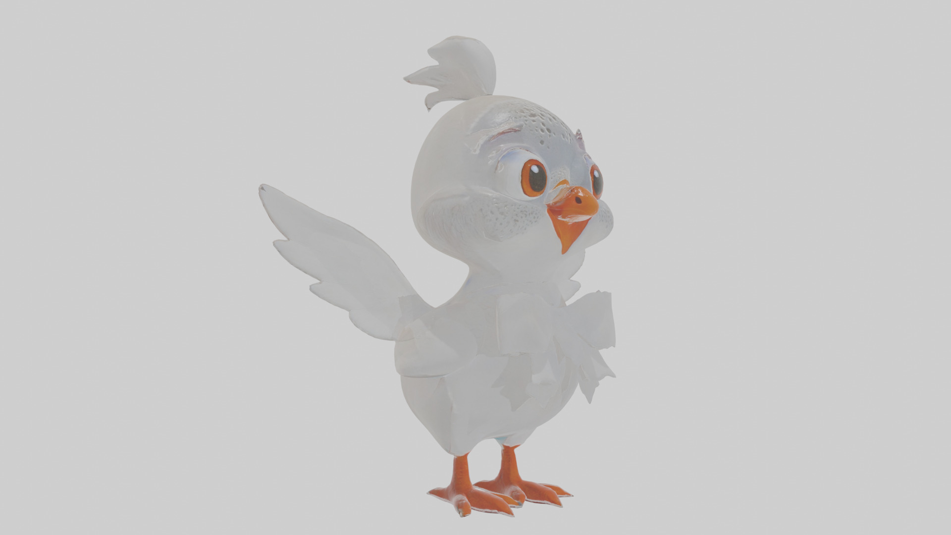 Cartoon Dove Low-poly 3D model_11