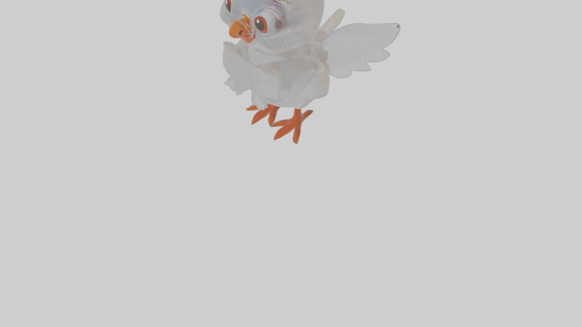 Cartoon Dove Low-poly 3D model_8