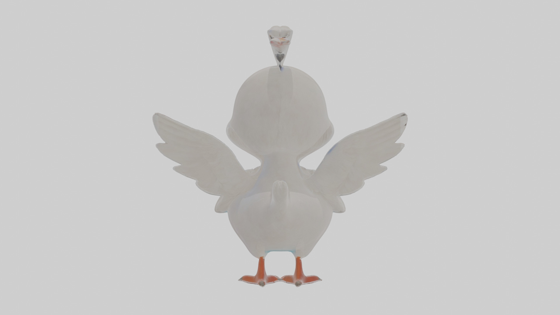 Cartoon Dove Low-poly 3D model_1