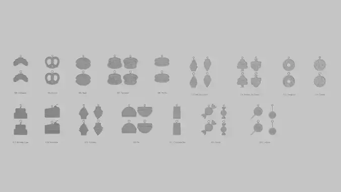 Sweets Pendants Collection Sugar Style and STL