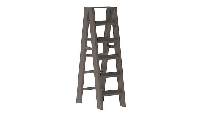 Metal Portable Ladder - Low Poly Game Ready  Low-poly 3D model