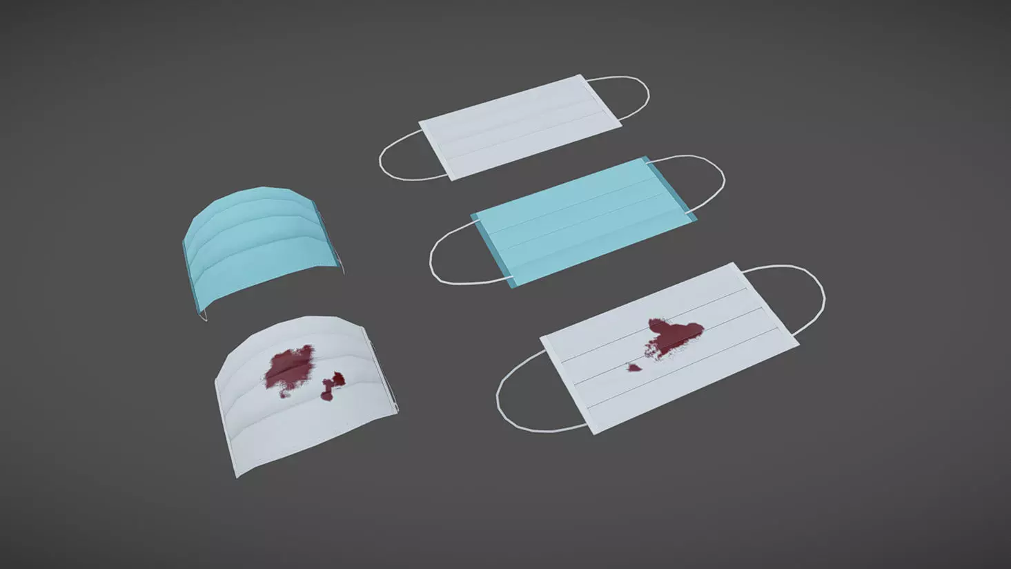 Medical Masks Low-poly 3D model