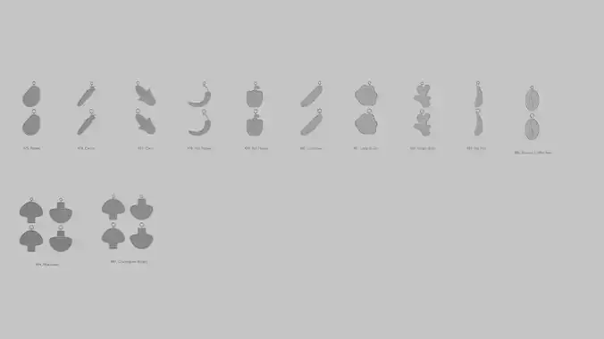 Vegetables Pendants Collection Garden Fresh and Ready to Print 3D print model