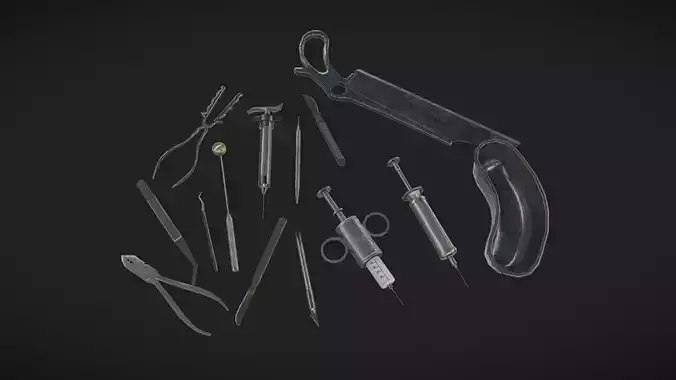 Medical Tools 02 Low-poly 3D model