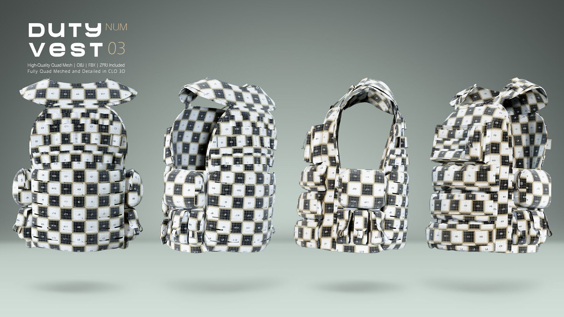 Duty Vest 03 Low-poly 3D model_5