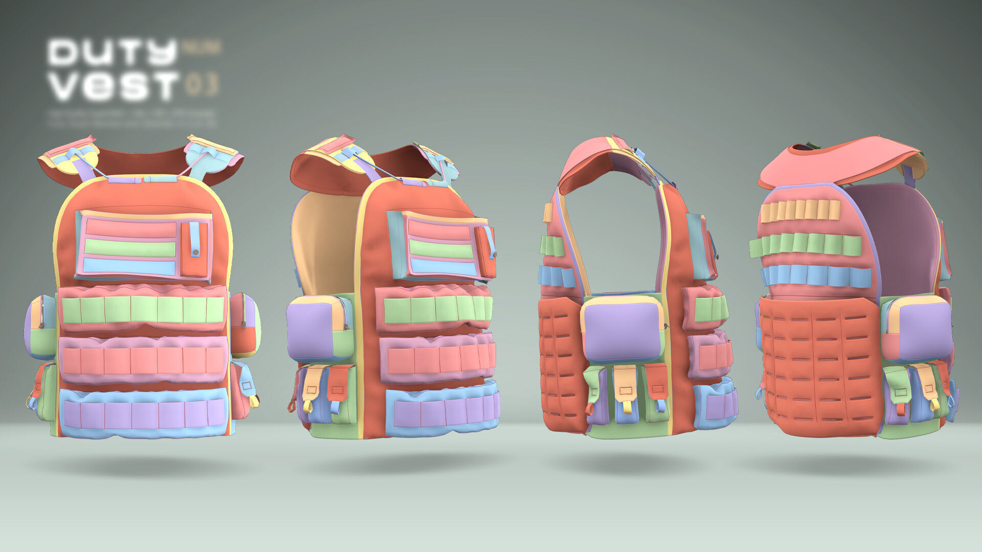 Duty Vest 03 Low-poly 3D model_6