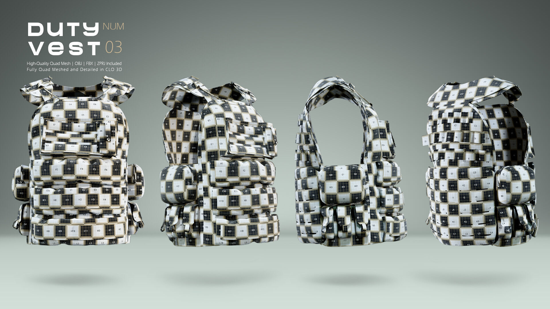 Duty Vest 03 Low-poly 3D model_4