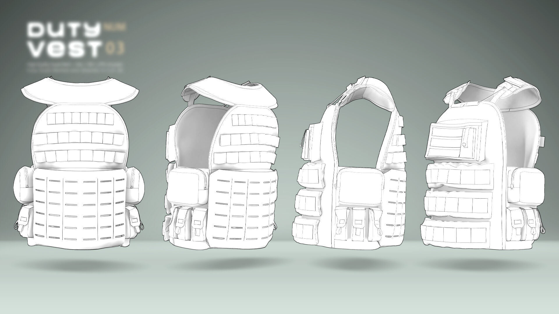 Duty Vest 03 Low-poly 3D model_9