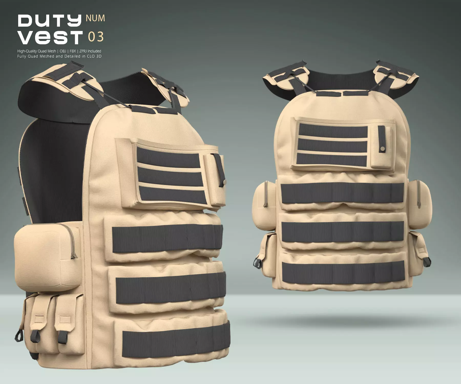 Duty Vest 03 Low-poly 3D model_0