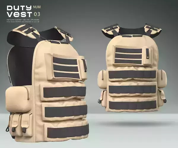 Duty Vest 03 Low-poly 3D model
