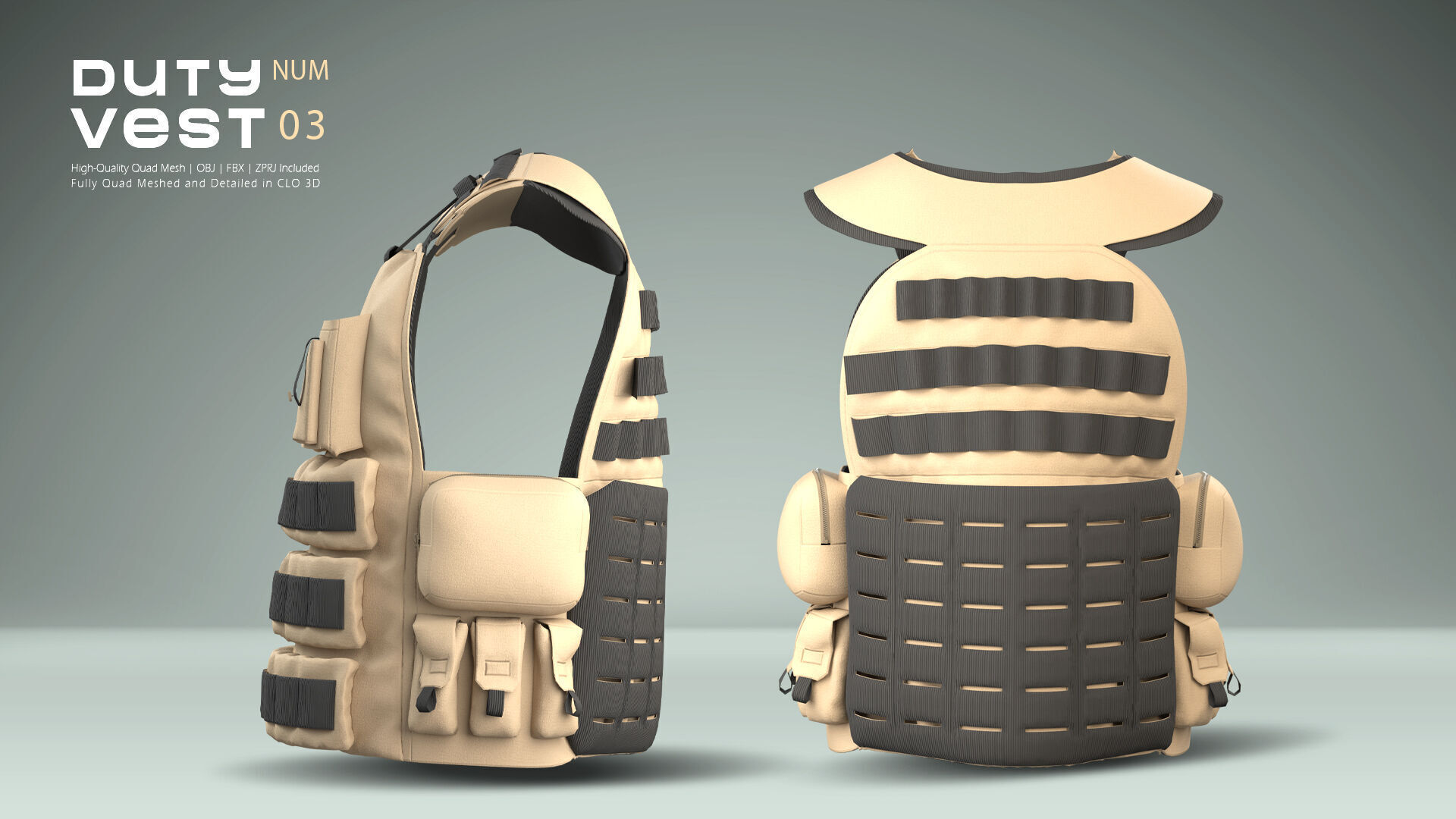 Duty Vest 03 Low-poly 3D model_3
