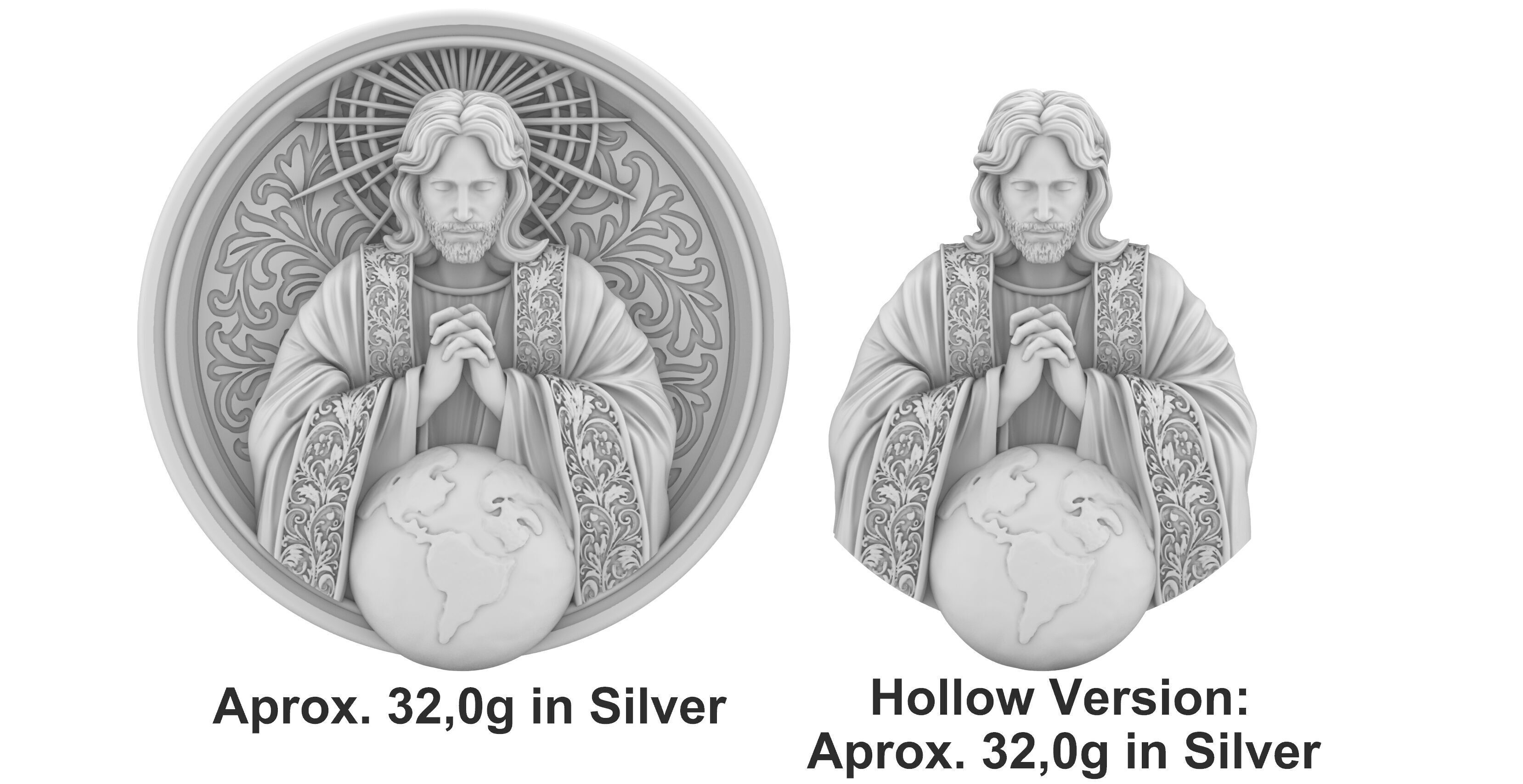 Praying Jesus 3D print model_5