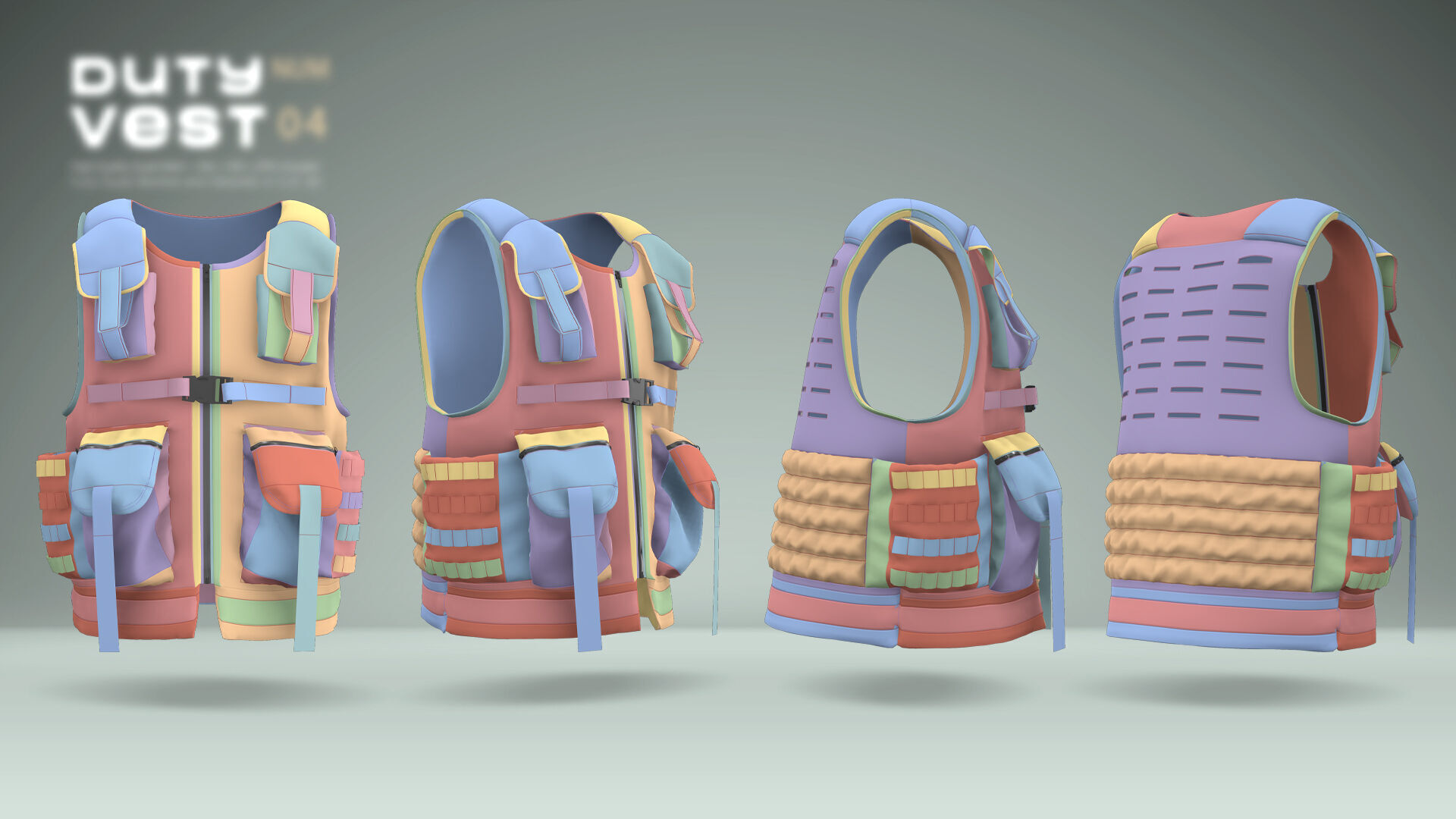 Duty Vest 04 Low-poly 3D model_6