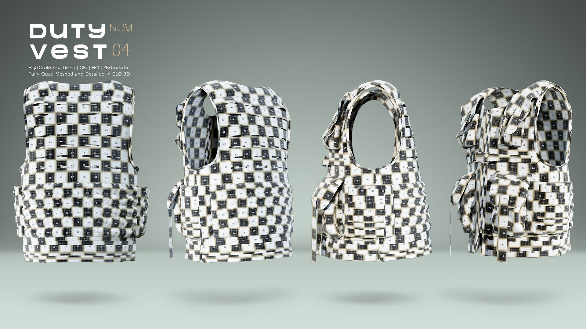 Duty Vest 04 Low-poly 3D model_5