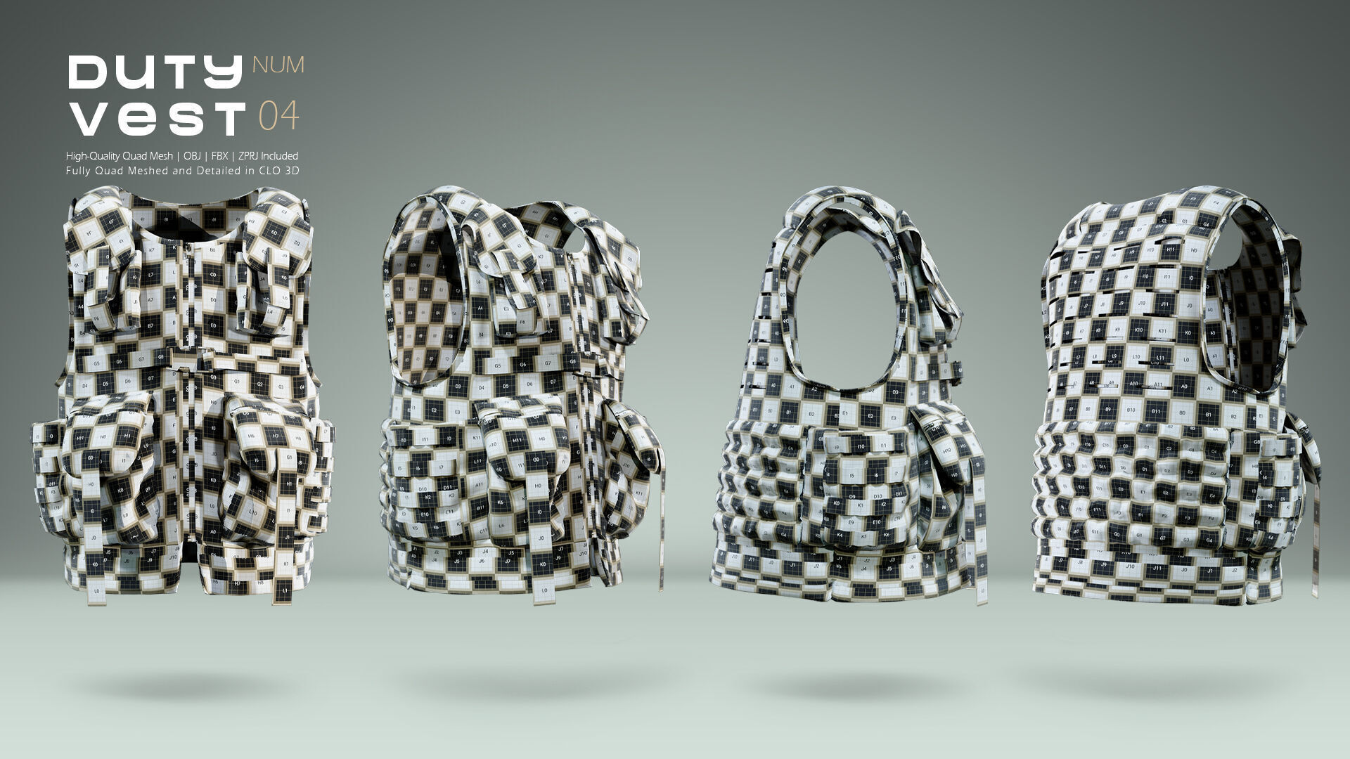 Duty Vest 04 Low-poly 3D model_4