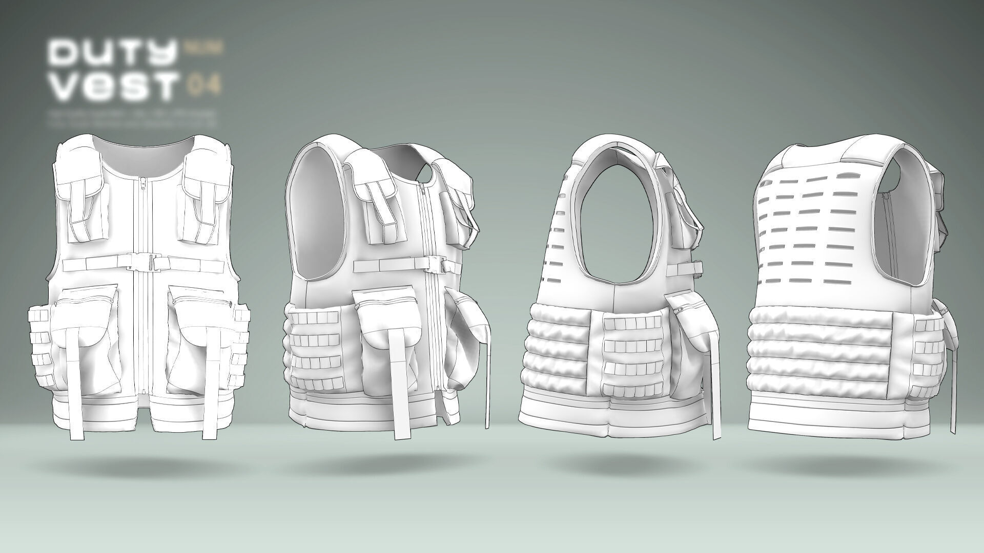 Duty Vest 04 Low-poly 3D model_8