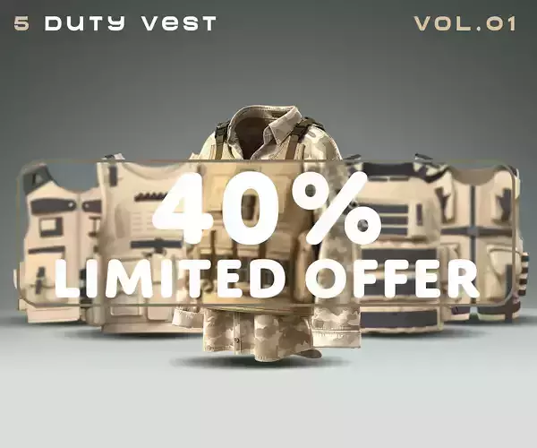 Duty Vest Vol01  Tactical Vest Pack 3D Model Collection
