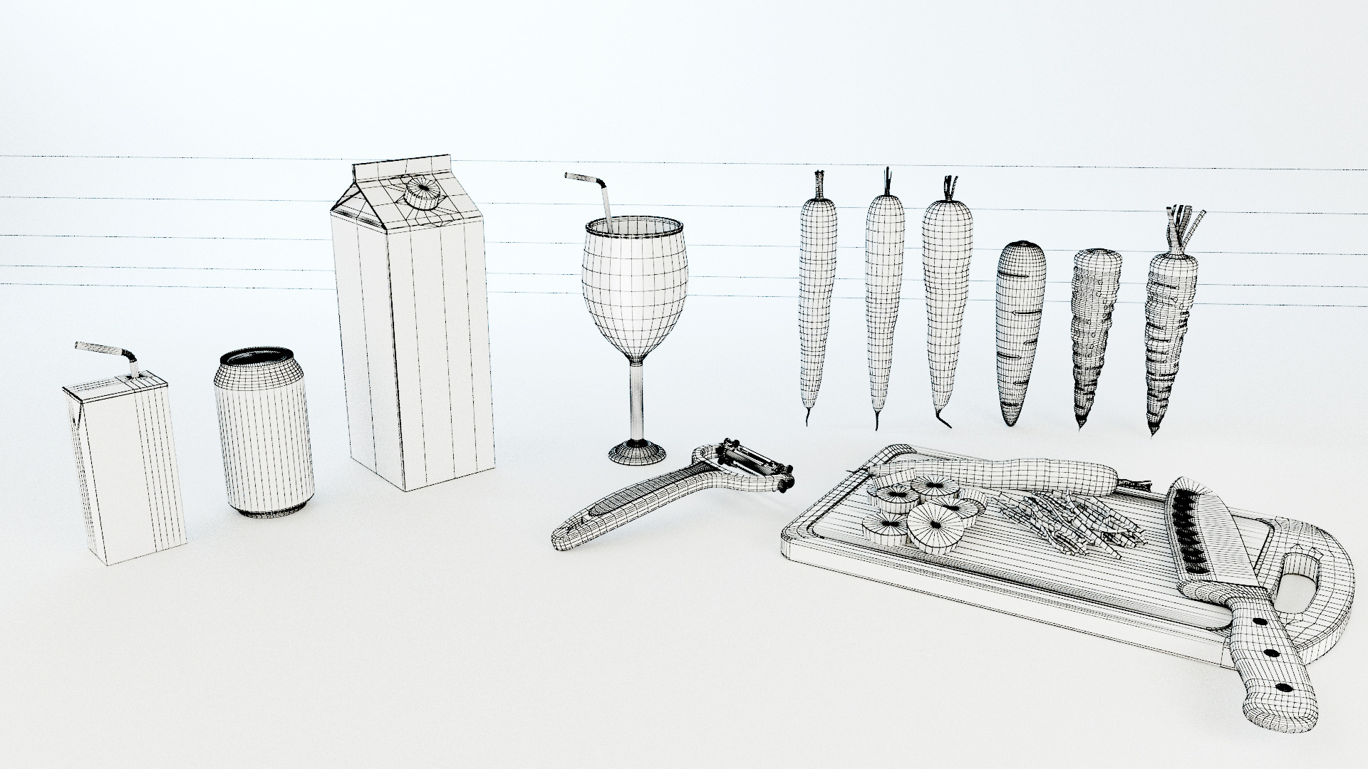 Carrot Low-poly 3D model_8