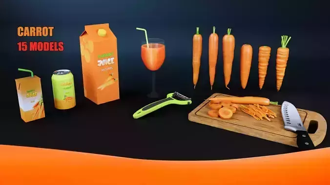 Carrot Low-poly 3D model