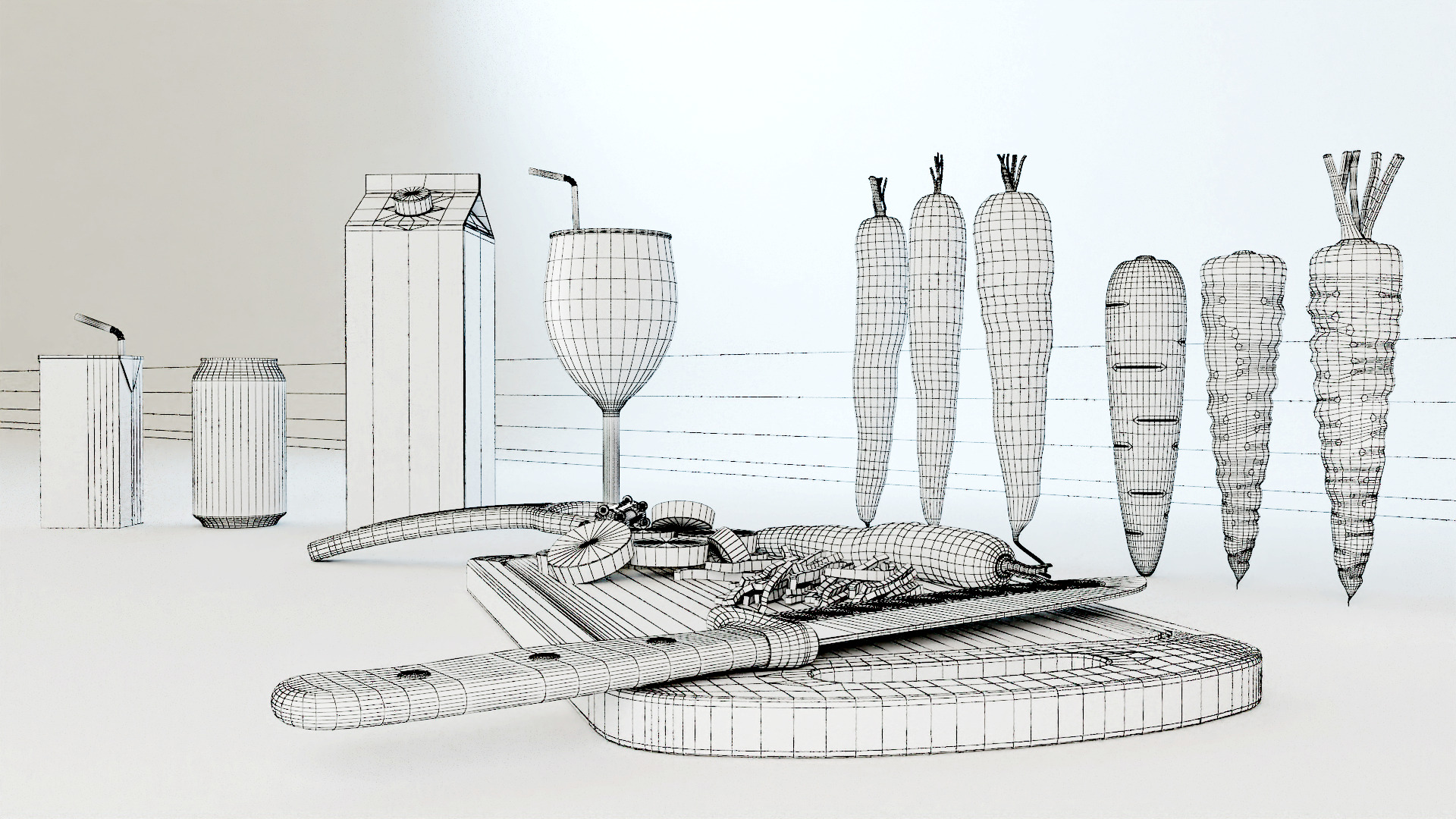 Carrot Low-poly 3D model_6