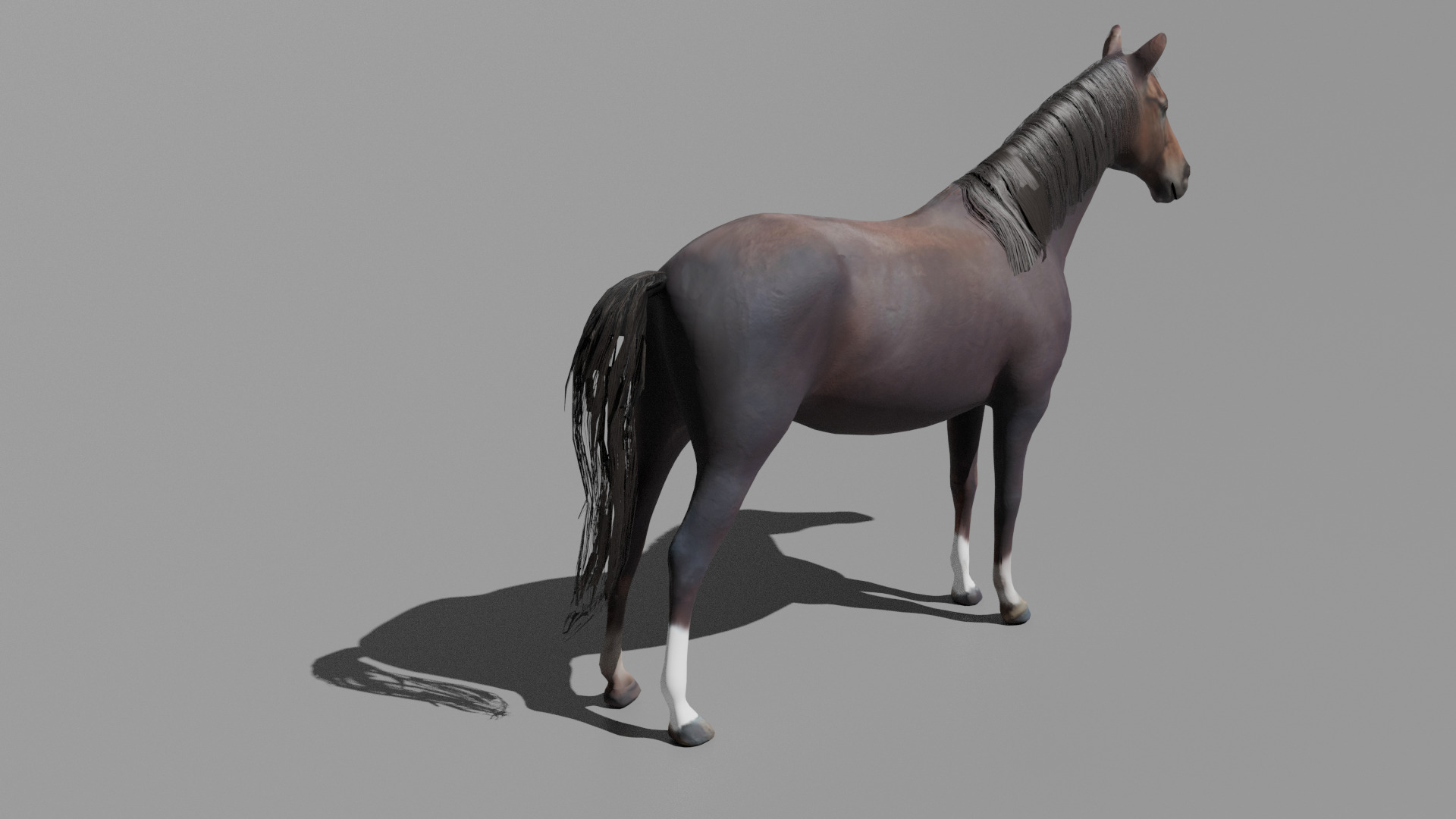 Realistic 3D Horse Model Low-poly 3D model_5