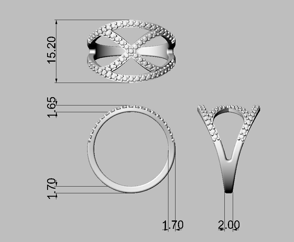 Diamond Ring 3D print model_3