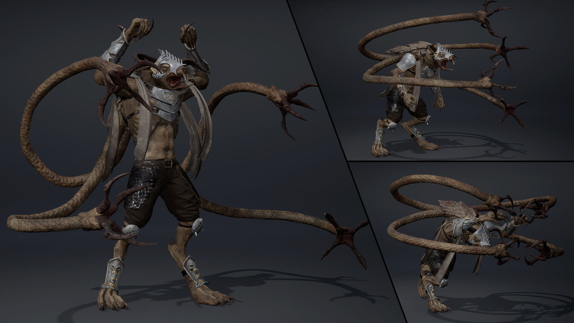 Dread Spearman Tentacle Low-poly 3D model_7