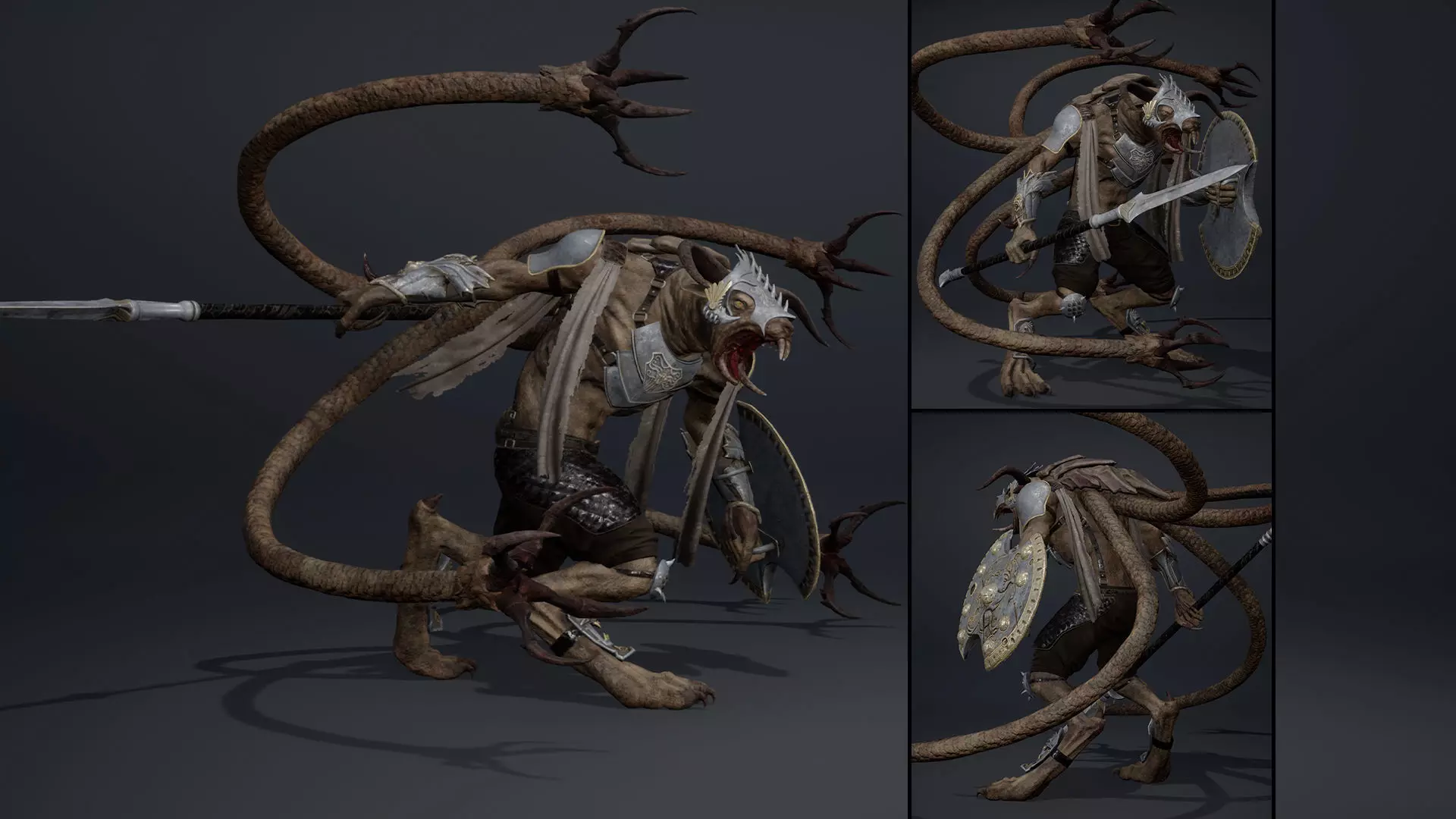 Dread Spearman Tentacle Low-poly 3D model_0