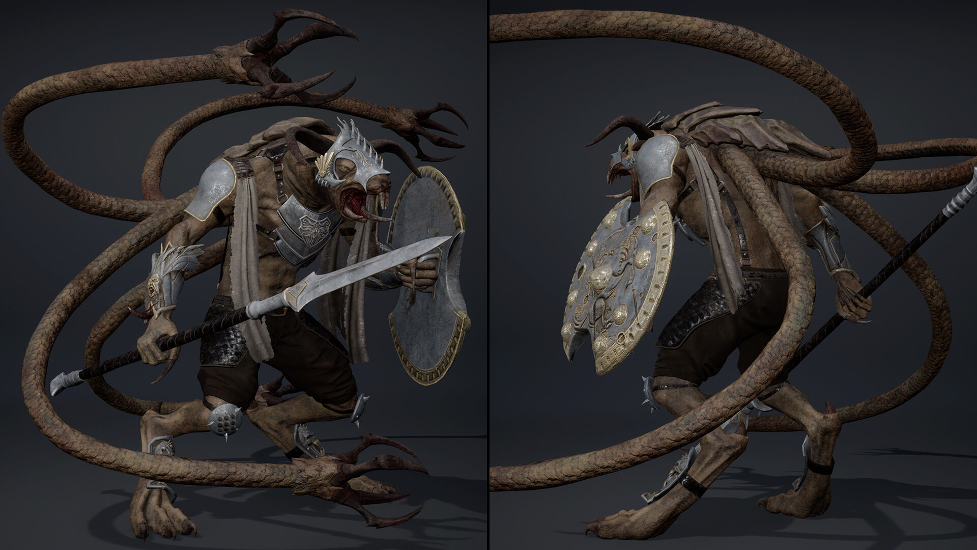 Dread Spearman Tentacle Low-poly 3D model_5