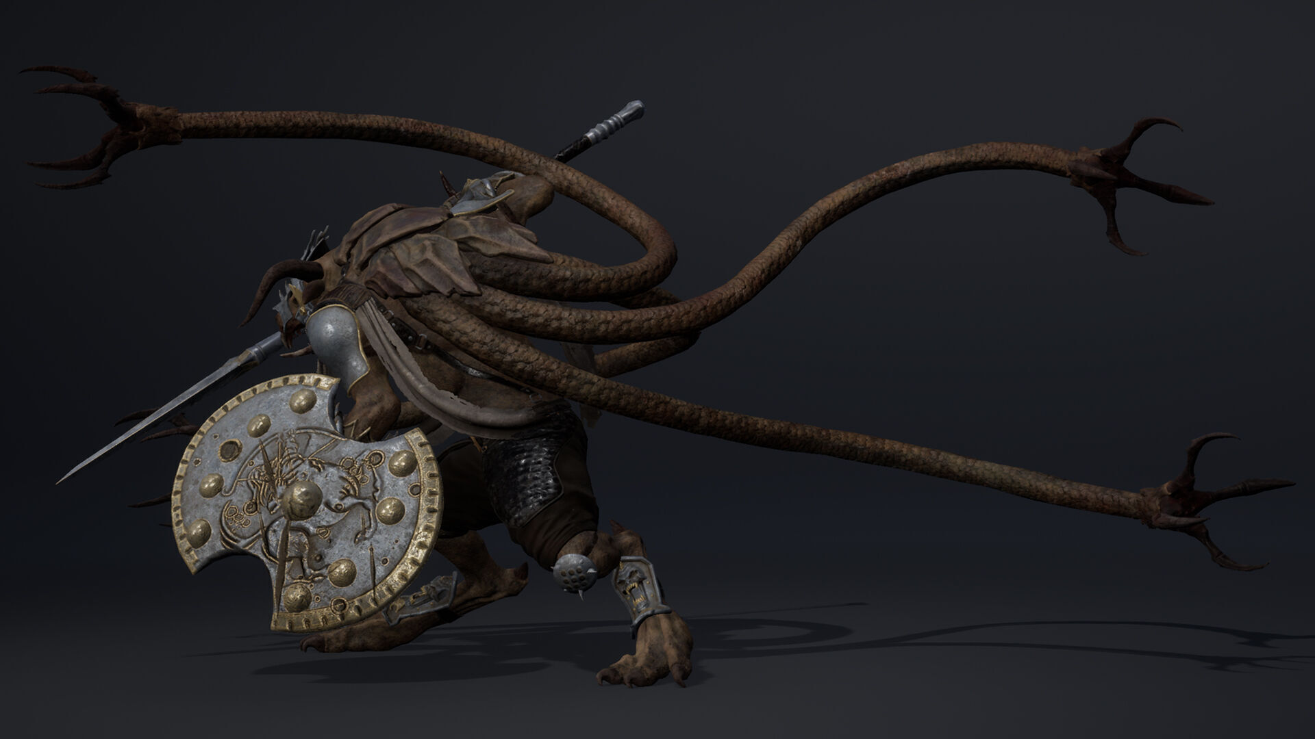 Dread Spearman Tentacle Low-poly 3D model_9