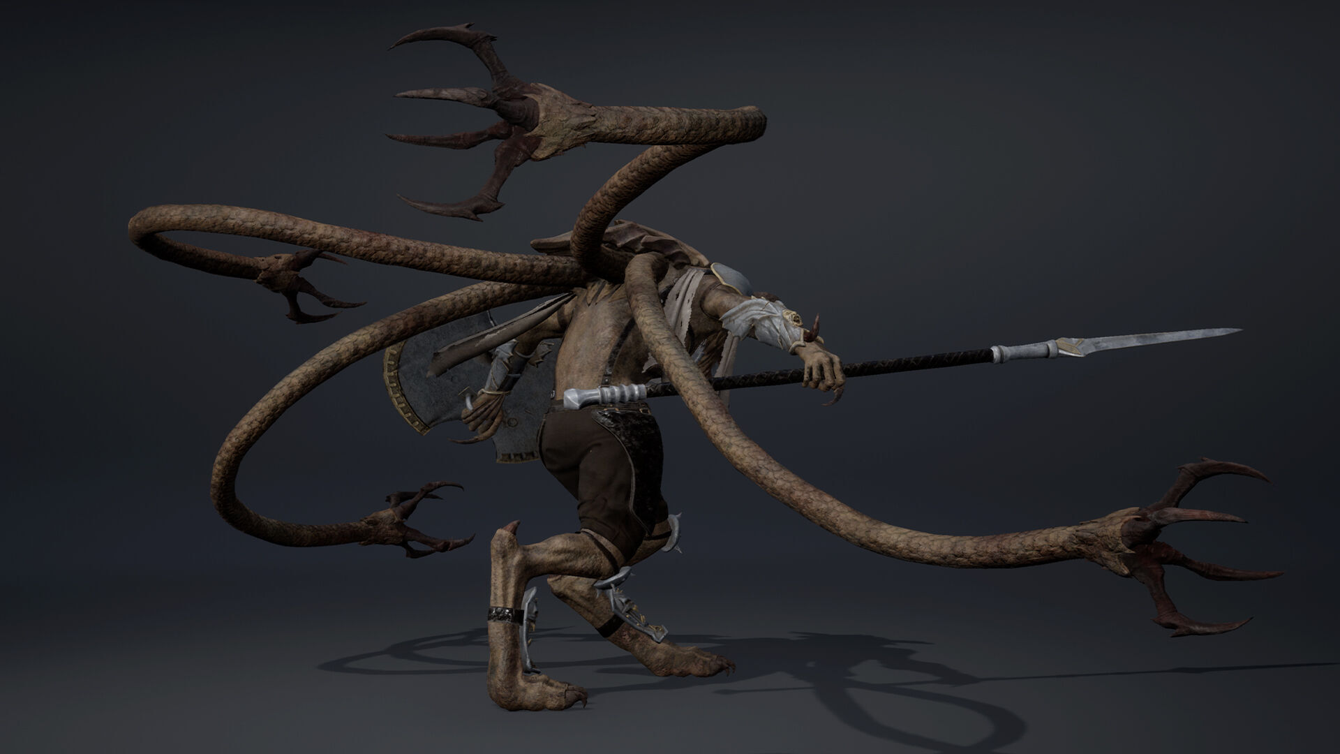 Dread Spearman Tentacle Low-poly 3D model_13