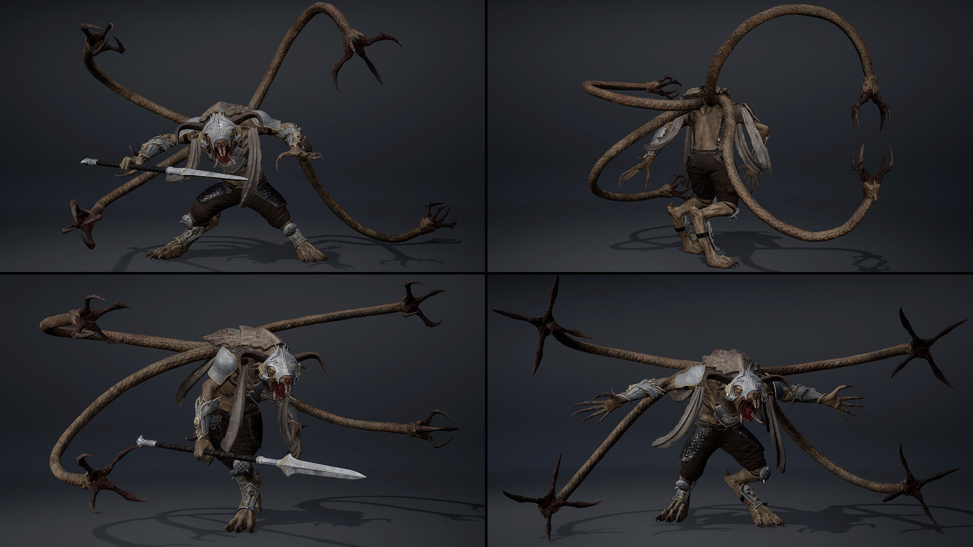 Dread Spearman Tentacle Low-poly 3D model_14