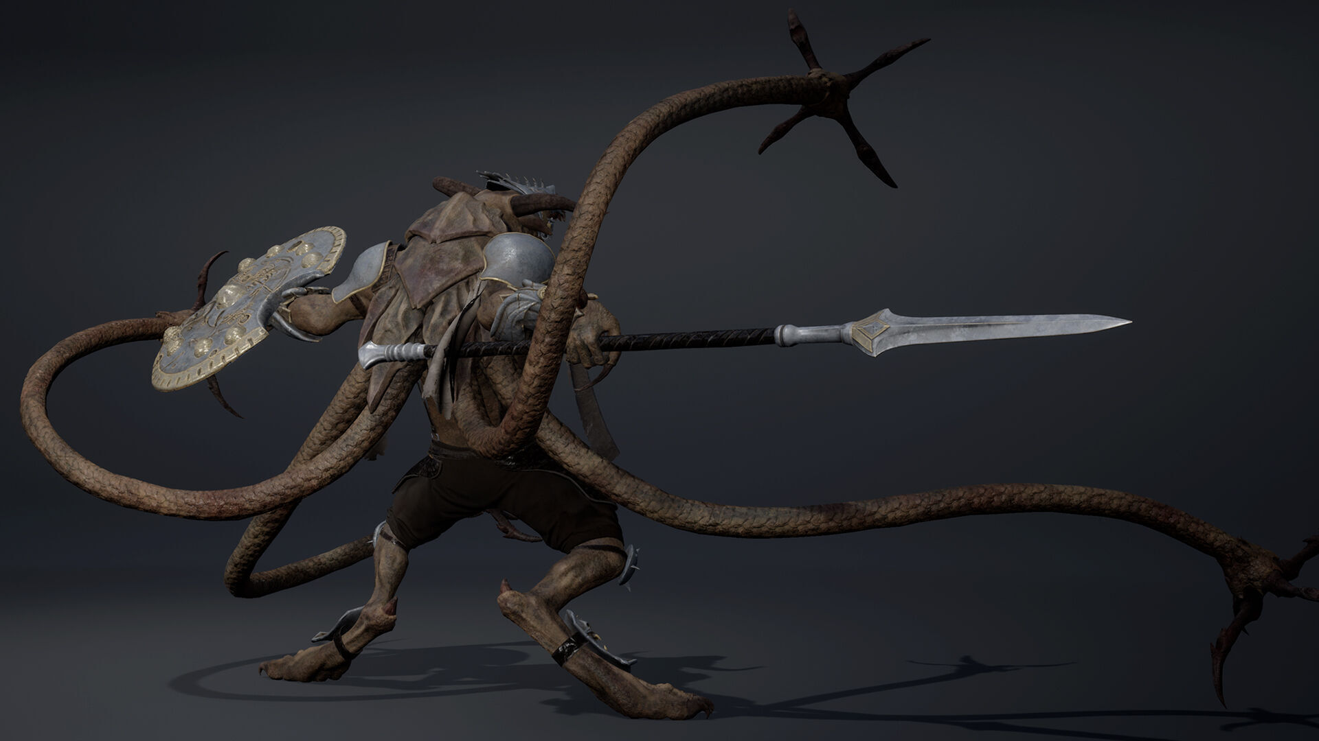 Dread Spearman Tentacle Low-poly 3D model_10