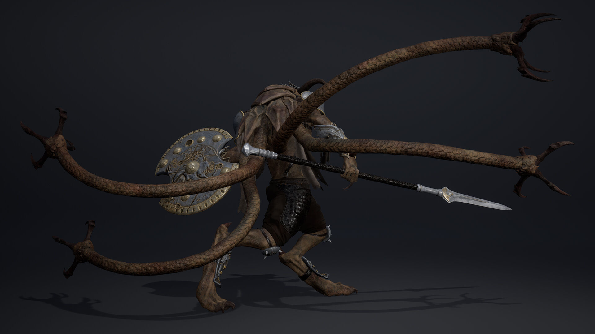 Dread Spearman Tentacle Low-poly 3D model_16