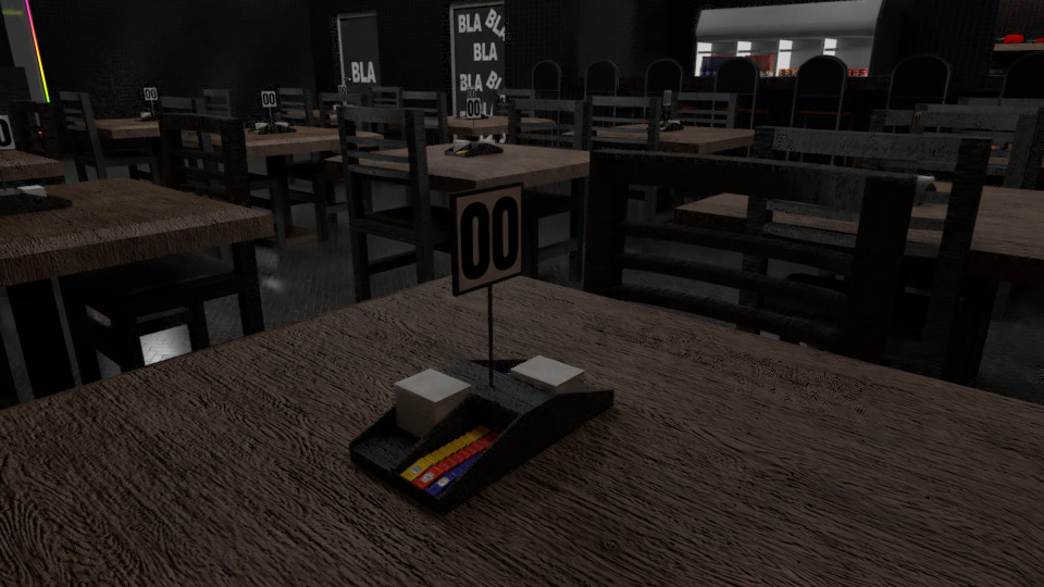 Restaurant - The Black Bar Low-poly 3D model_3
