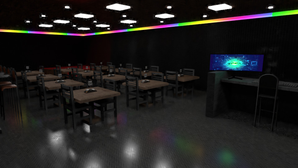 Restaurant - The Black Bar Low-poly 3D model_2