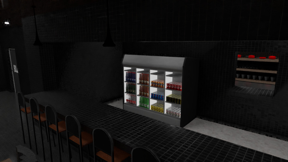 Restaurant - The Black Bar Low-poly 3D model_8