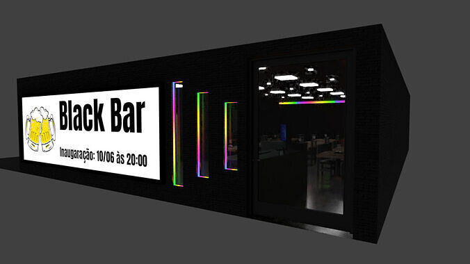 Restaurant - The Black Bar Low-poly 3D model