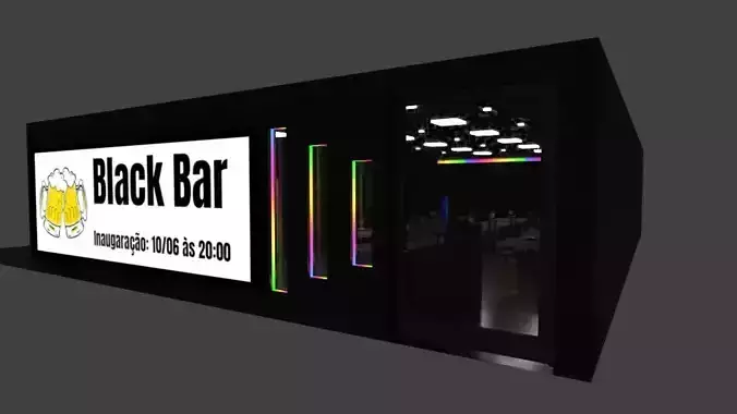 Restaurant - The Black Bar Low-poly 3D model Restaurant - The Black Bar Low-poly 3D model