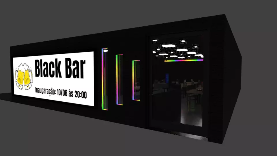 Restaurant - The Black Bar Low-poly 3D model_0
