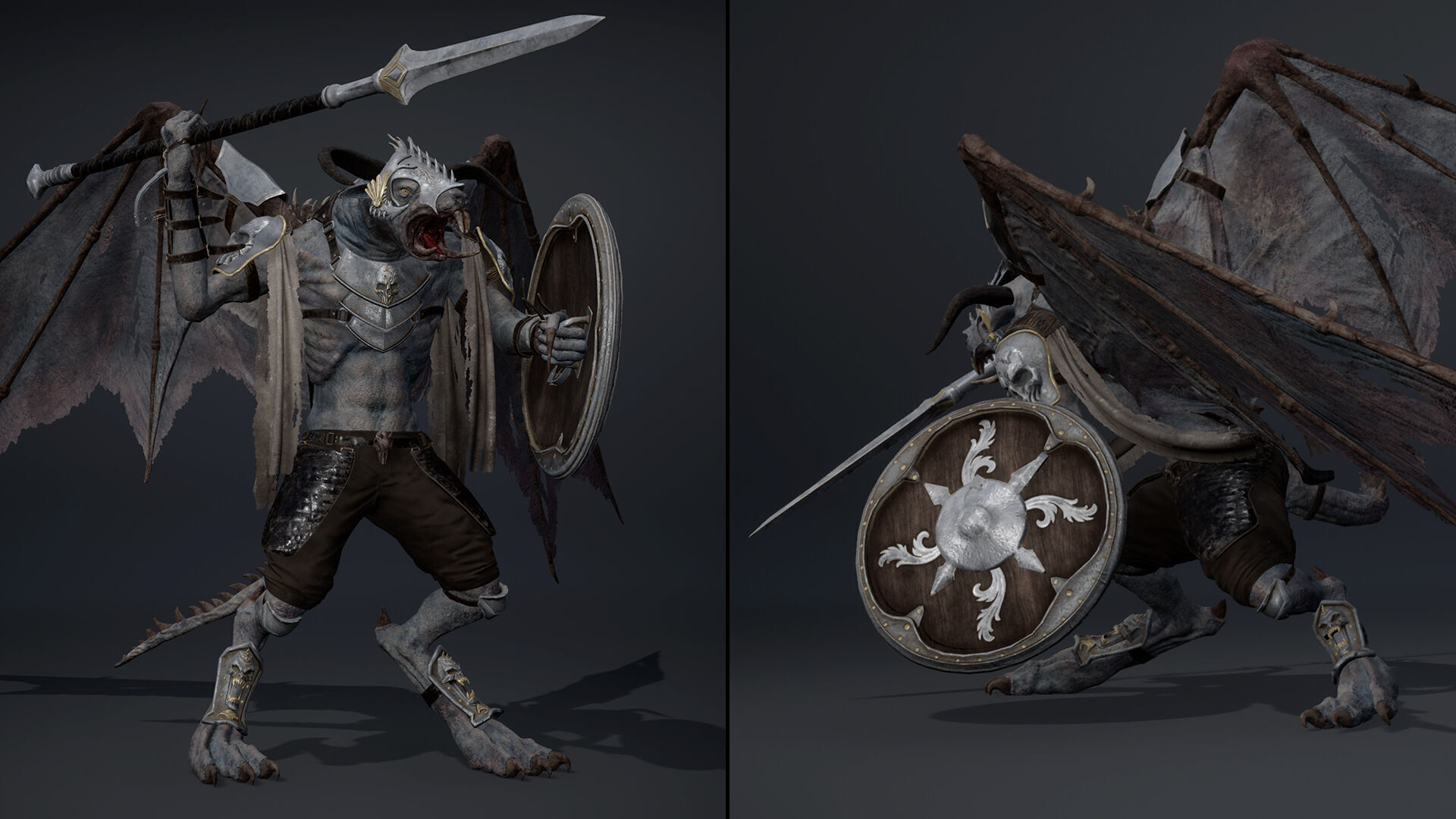 Dread Spearman ArmWing Low-poly 3D model_8