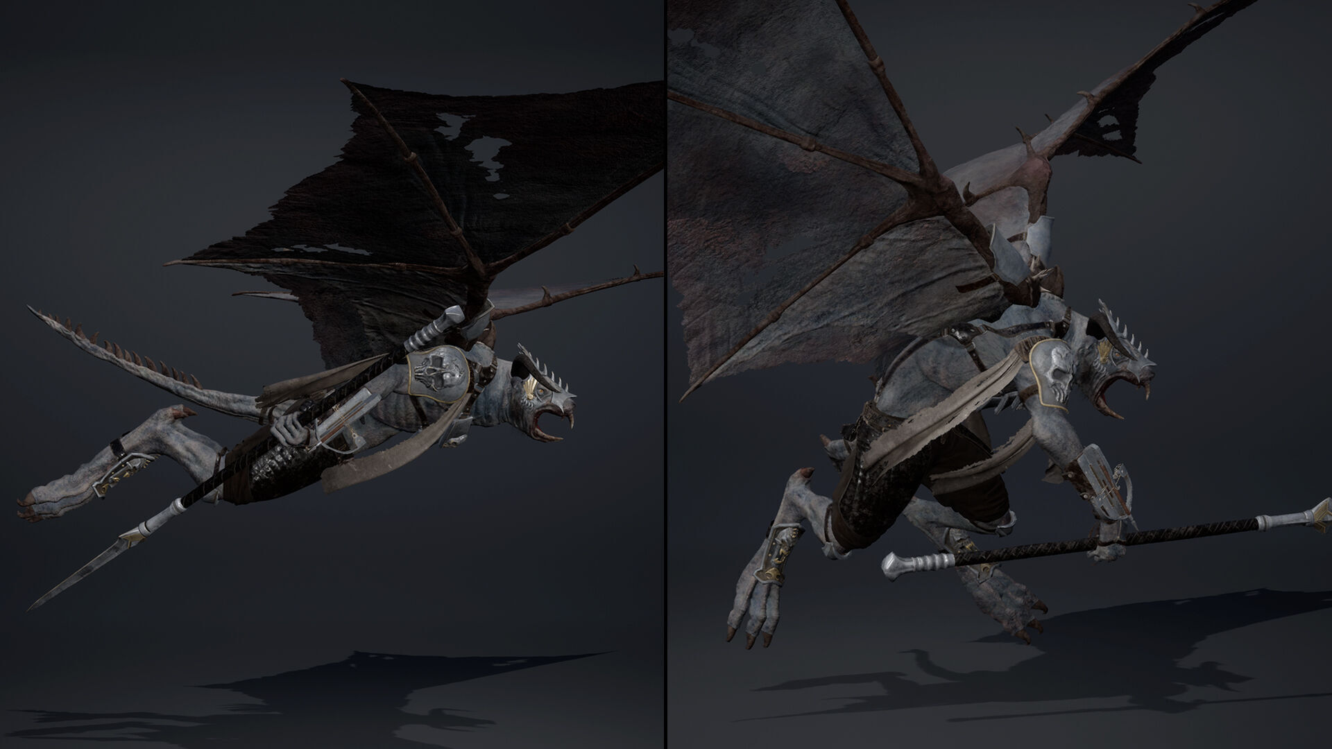 Dread Spearman ArmWing Low-poly 3D model_7