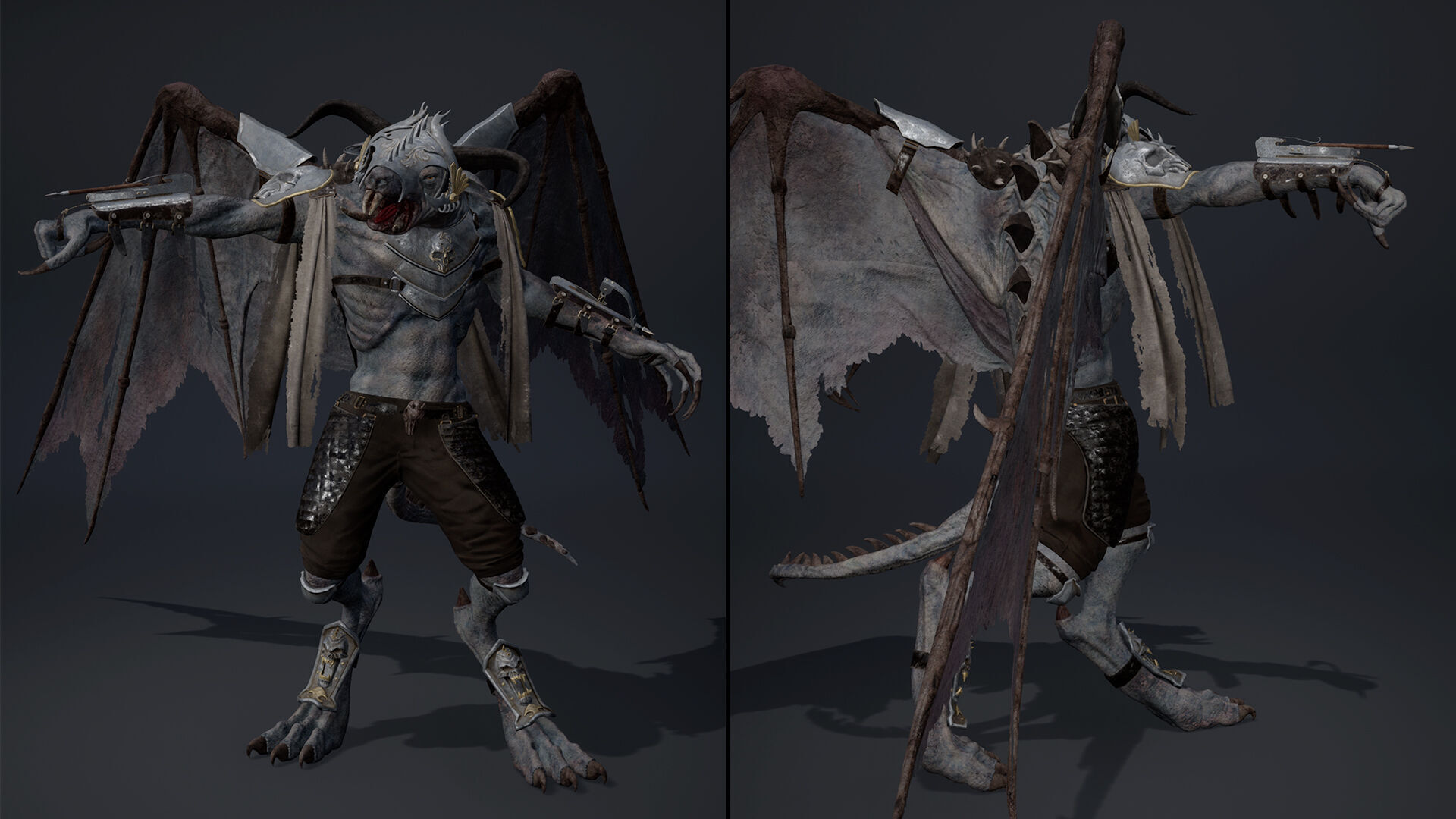 Dread Spearman ArmWing Low-poly 3D model_12