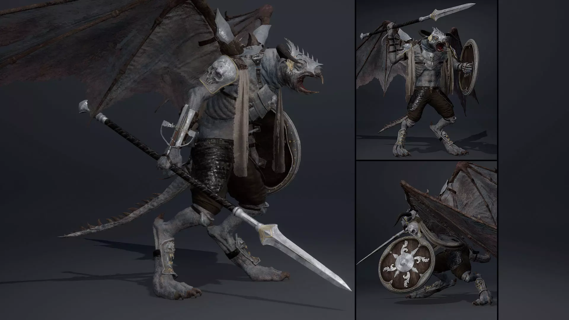 Dread Spearman ArmWing Low-poly 3D model_0