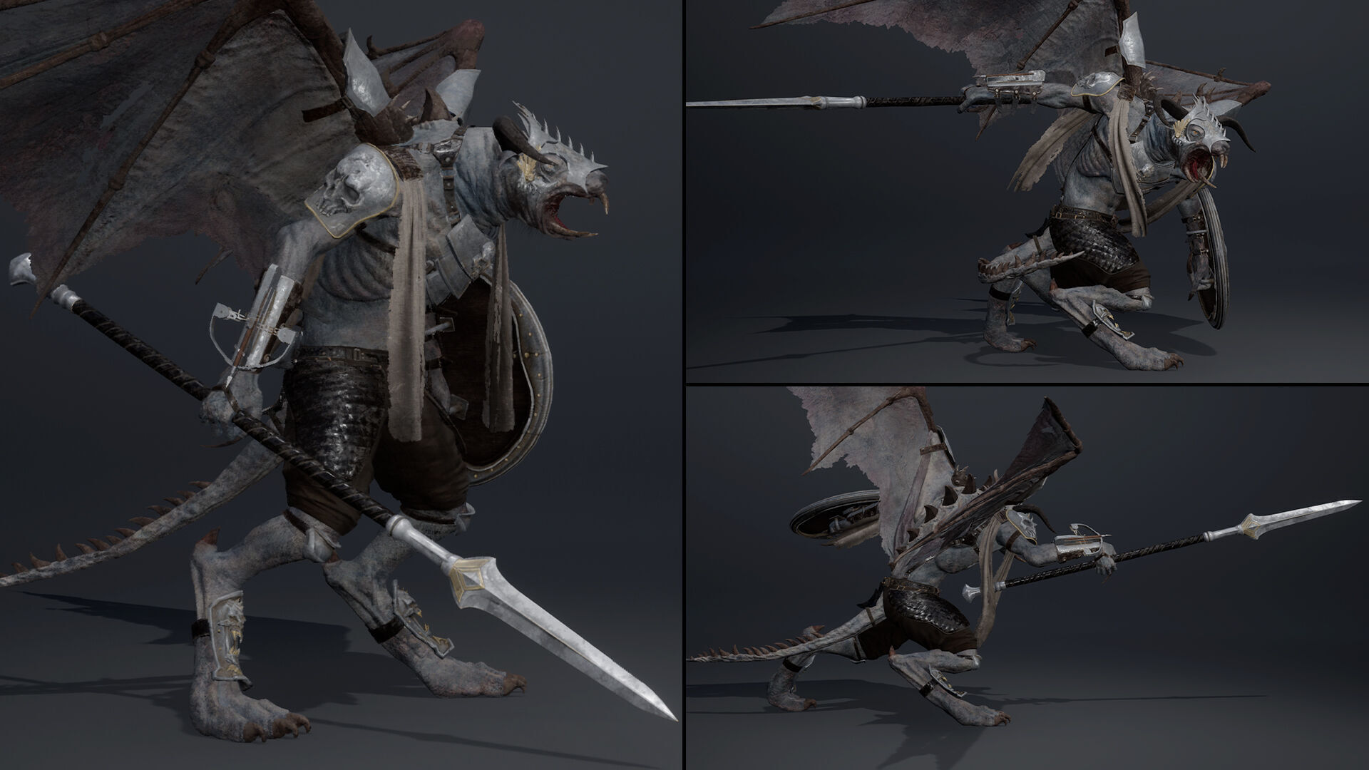 Dread Spearman ArmWing Low-poly 3D model_9